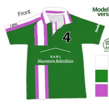 Jeu de Maillots personnalisé - Mod Loire sur Rhone - Pro-Elite Femminine - Sponsor Maçonnerie Bellevilloise - Vert